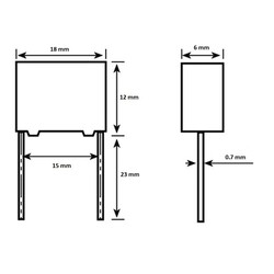 0.1uF (100nF) 310V X2 Yüksek Voltaj Polyester Kondansatör (Safety Capacitor) - Thumbnail