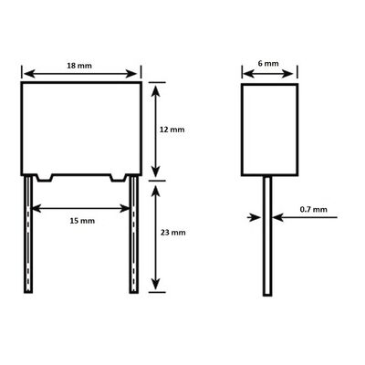 0.1uF (100nF) 310V X2 Yüksek Voltaj Polyester Kondansatör (Safety Capacitor)