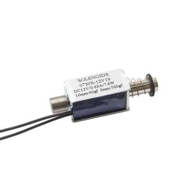 12V İtme Çekme Selenoid Bobin 0730S-12V19, 10mm Strok, 7.6W