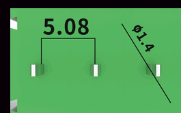 2 Pin 5.08mm PCB Klemens - No 0, Yeşil - Thumbnail