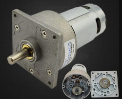 12V-24V 200Rpm 60mm Kare Flanşlı Redüktörlü DC Motor (Yüksek Tork) - Thumbnail