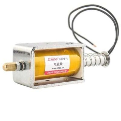 24V 2kg İtmeli Güçlü Selenoid Bobin - 34mm Strok, 144W
