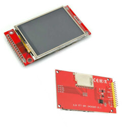 2.8 İnç 65K TFT LCD Dokunmatik Ekran (ILI9341) - 240x320, SPI, SD Kart Soketli - Thumbnail