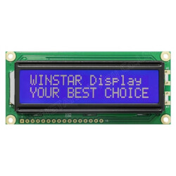 Winstar - 2x16 Karakter LCD Ekran - Lehimsiz, MAVİ Işık
