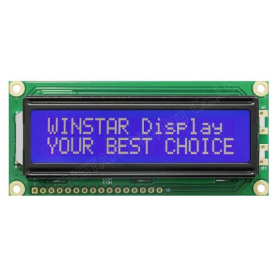 2x16 Karakter LCD Ekran - Lehimsiz, MAVİ Işık