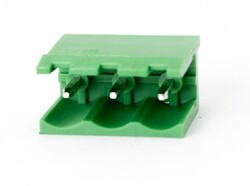 Çin - 3 Pin 3.81mm Geçmeli Klemens - Erkek, 180 Derece, Yeşil