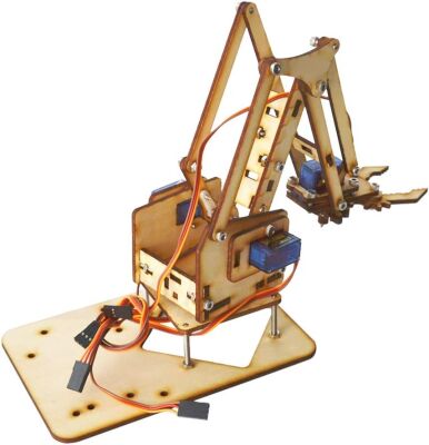 4 DoF Kendin Yap Ahşap Robot Kol Kiti