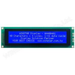 Winstar - 40x4 Karakter LCD Ekran - Mavi Üzerine Beyaz, STN B Negatif, 5V