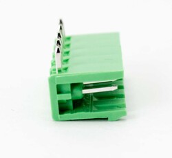 Çin - 5 Pin 3.81mm Geçmeli Klemens - Erkek, 90 Derece, Yeşil