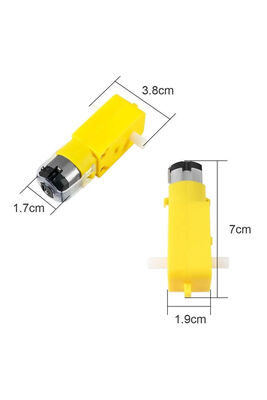 6V 250rpm Redüktörlü DC Motor - Sarı Motor (Sarı Tekerlek Uyumlu)