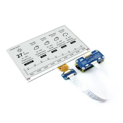 7.5 inç E-Ink ( E-Paper ) Renkli Ekran HAT+ ve Sürücüsü , 800x480, SPI, 13504