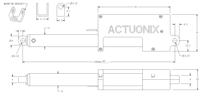 Actuonix P16-S Linear Actuator (Eyleyici) Serisi - 12V