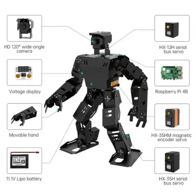 AiNex ROS, Yapay Zeka Destekli İnsansı Robot Eğitim Kiti (Standart, RPi 5 8GB)