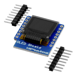 Çin - Arduino 0.66 İnç Mini OLED Ekran - SSD1306, I2C, 64x48