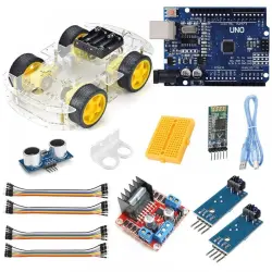Çin - Arduino Bluetooth Kontrollü 4wd Çizgi İzleyen, Engelden Kaçan Robot Araba Kiti Çin - Arduino Bluetooth Kontrollü 4wd Çizgi İzleyen, Engelden Kaçan Robot Araba Kiti