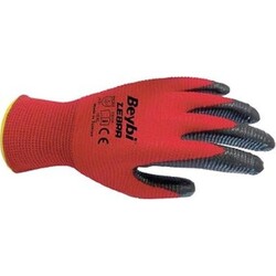 - Beybi Zebra Nitril Kaplama Örme Eldiven - NO:10, Kırmızı, 1 Çift  - Beybi Zebra Nitril Kaplama Örme Eldiven - NO:10, Kırmızı, 1 Çift