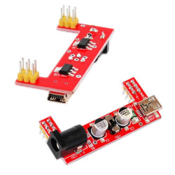 Çin - BreadBoard Güç Kaynağı Modülü, MB102 - Kırmızı, 5V/3.3V