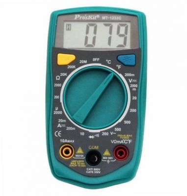 Dijital Multimetre Pro'sKIT MT-1233C (Sıcaklık)