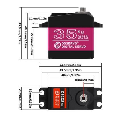 DSServo DS3235 35kg Yüksek Torklu IP66 Su Geçirmez Dijital Servo Motor - Tek Eksen