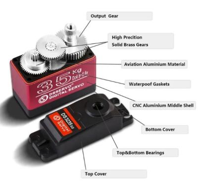 DSServo DS3235 35kg Yüksek Torklu IP66 Su Geçirmez Dijital Servo Motor - Tek Eksen