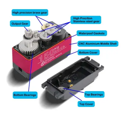 DSServo RDS51150 150kg Su Geçirmez IP66 Metal Dişli Dijital Servo Motor - 180°