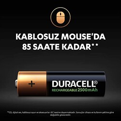 Duracell AA Şarj Edilebilir (Şarjlı) Pil - 1.2V, 2500mAh, HR6, DX1500, 2li - Thumbnail