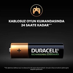 Duracell AA Şarj Edilebilir (Şarjlı) Pil - 1.2V, 2500mAh, HR6, DX1500, 2li - Thumbnail