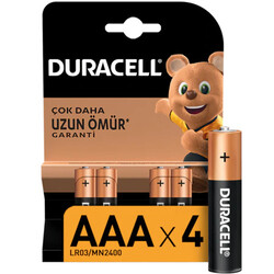 Duracell AAA Alkalin 1.5V İnce Kalem Pil - LR03, MN2400, 4lü - Thumbnail