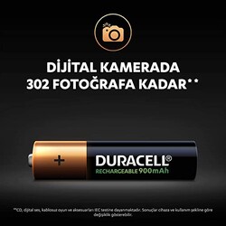 Duracell AAA Şarj Edilir İnce Kalem Pil - 1.2V, 900mAh, HR03, DX2400, 2li - Thumbnail
