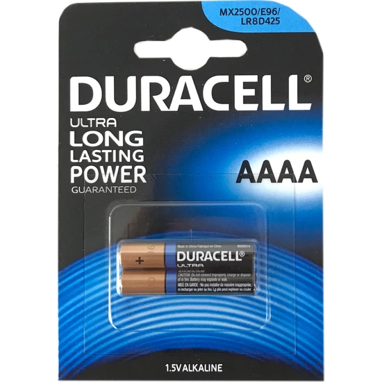 Duracell AAAA Alkalin Pil - 1.5V, MX2500, 2 li