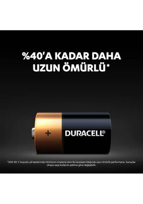 Duracell C Size Orta Boy 1.5V Alkalin Pil - LR14, MN1400, 2li