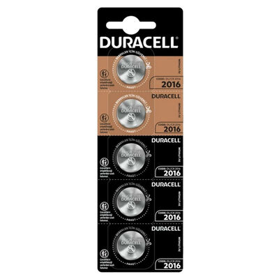 Duracell CR2016 3V Lityum Hafıza (Düğme - Buton) Pili - DL2016, 5li