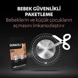 Duracell CR2025 3V Lityum Hafıza (Düğme - Buton) Pili - DL2025, 5li - Thumbnail