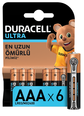 Duracell Ultra AAA 1.5V İnce Kalem Pil - LR03 - MX2400, 6lı