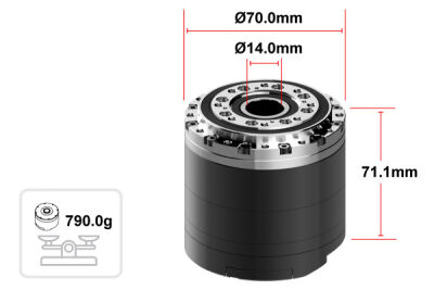 Dynamixel-Y YM070-210-R099-RH Endüstriyel Servo Robot Aktüatör (Sikloid Redüktörlü)