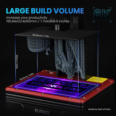Elegoo Mars 4 MAX 6K 3D Printer - Reçineli (mSLA)