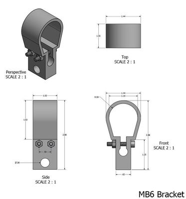 Firgelli Auto MB6 Braket, Classic Rod Lineer Aktüatör Montaj Aparatı