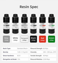 FlashForge Standard Photopolymer Resin Reçine - Grey (Gri), 500g - Thumbnail