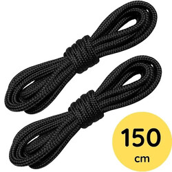 Çin - Foottab 150cm Fitilli Dayanıklı Siyah Ayakkabı Bot Bağcığı