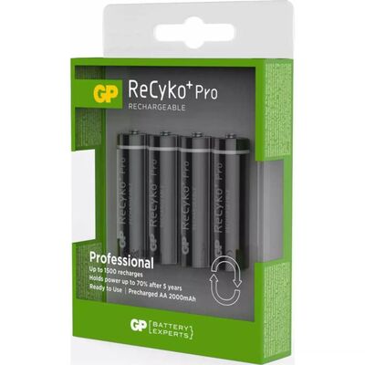 GP ReCyko+ Pro Professional Şarjlı AA Pil - 210AAHCB, 1.2V, 2000mAh, 4lü