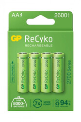 GP - GP ReCyko Rechargeable 2700 Series 1.2V AA Şarjlı Kalem Pil - 2600mAh, 4lü GP - GP ReCyko Rechargeable 2700 Series 1.2V AA Şarjlı Kalem Pil - 2600mAh, 4lü