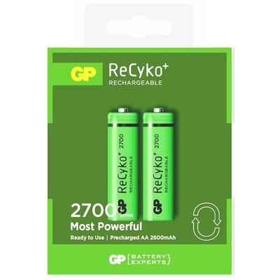 GP ReCyko+ 2700 Series Şarjlı AA Kalem Pil - 270AAHC, 1.2V, 2600mAh, 2li