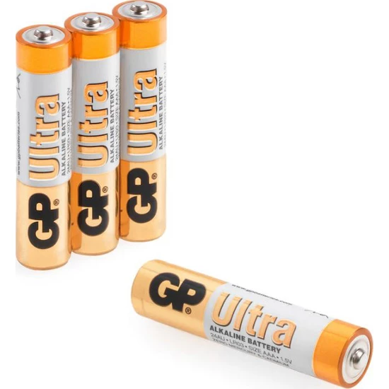 GP Ultra Alkalin AAA İnce Kalem Pil - 1.5V, LR03, 4 lü - Thumbnail