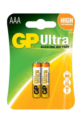 GP Ultra Alkalin AAA İnce Kalem Pil - GP24AU, LR03 , 1.5V, 2li