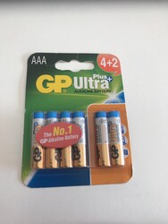 GP - GP Ultra Plus Alkalin AAA İnce Kalem 1.5V Pil - AAA - LR03 - 24AUP- 4+2 Adet