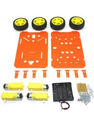 Jsumo 4WD Robomod Turuncu Arazi Robot Gövde Seti