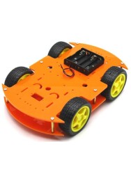 Jsumo 4WD Robomod Turuncu Mobil Robot Gövde Kiti - Thumbnail
