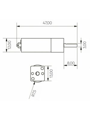 Jsumo HP 6V 300RPM 12mm Mikro Redüktörlü DC Motor - Mini Sumo Motoru