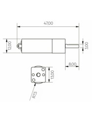Jsumo HP 6V 300RPM 12mm Mikro Redüktörlü DC Motor - Mini Sumo Motoru - Thumbnail