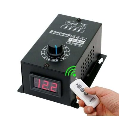 Kumandalı LED Ekranlı PWM DC Motor Sürücü - 10A 12-24V